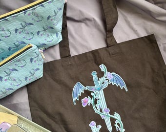 Fae's Blade Tote | Watercolor Hearts Crafting Tote, Eco Shopping Bag