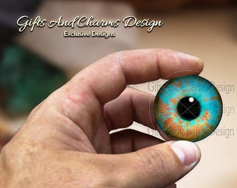 Glass Eyes, Blythe Eye Chips, Dragon Eyes, Fantasy Eyes, Steampunk, Cat Eyes, Human Eyes, Handmade, Glass Round Dome Cabochons H002