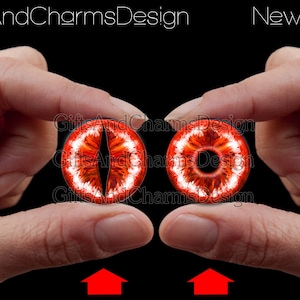 Glass Eyes, Dragon Eyes, Fantasy Eyes, Steampunk, Reptilian Eyes, Cat eyes, Human Eyes, Handmade, High Quality, High-end Cabochons DE116