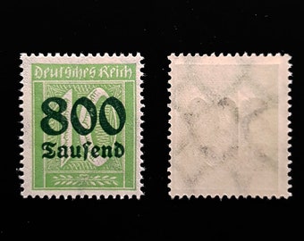 Raro Sello del Imperio alemán  - 1923 - Deutsches Reich - 800.000 marcos - MI302 - Sin usar - República de Weimar