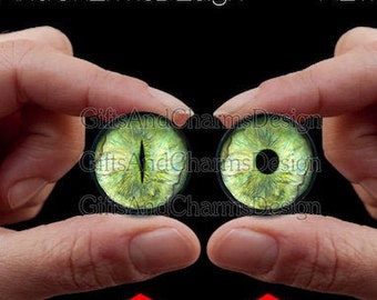 Glass Eyes, Dragon Eyes, Fantasy Eyes, Steampunk, Reptilian Eyes, Cat eyes, Human Eyes, Handmade, High Quality, High-end Cabochons DE104