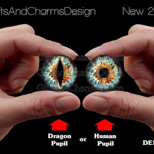 Glass Eyes, Dragon Eyes, Fantasy Eyes, Steampunk, Reptilian Eyes, Cat eyes, Human Eyes, Handmade, High Quality, High-end Cabochons DE154