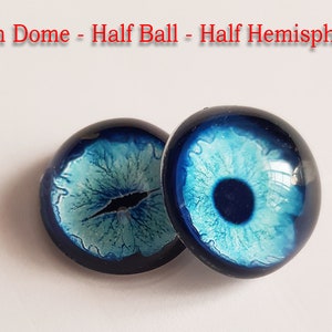 Yeux en verre, yeux de dragon, yeux fantastiques, steampunk, yeux de chat, yeux humains, faits à la main, cabochons à dôme haut et à dôme rond DE114