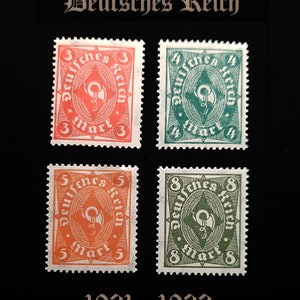 German Empire 1922 Workers Stamp Set - Complete Issue #238-245, Mint Never Hinged (MNH)