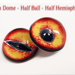 Glass Eyes, Dragon Eyes, Fantasy, Steampunk, Reptilian Eyes, Cat eyes, Human Eyes, High Quality, High Dome and Round Dome Cabochons DE220.