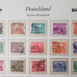 Set 15 German Post Mail - Deutsche Post Berlin &quot;German Buildings&quot; 1949 Old Stamps - MI42 to MI56 - Used