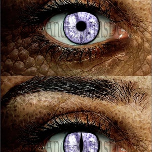 Ojos de cristal, Ojos de dragón, Ojos fantasía, Steampunk, Ojos reptilianos, Ojos de gato, Ojos humanos, Hecho a mano, Alta calidad DE075 imagen 7