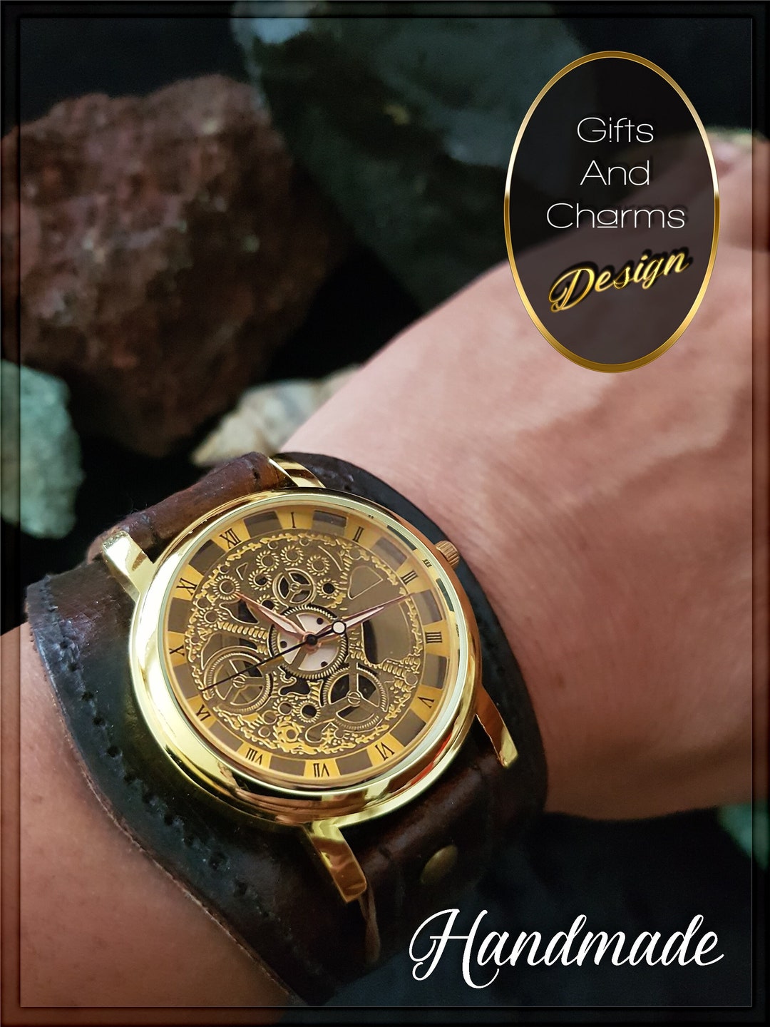 Handmade Luxury Mechanical Dress Watch – Steampunk Wristwatch