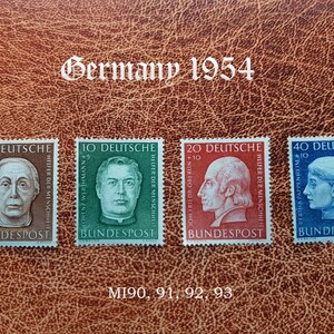 Set Deutsche Post &quot;Helpers of Humanity&quot; 1954 Stamps - MI90, 91, 92 93 - Unused
