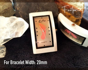 Caja de Reloj- "Footprint" - cuarzo, nuevo, color Blanco o Negro, DIY, fabricante de joyas en blanco para relojes - reloj sin correa