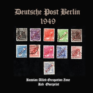 Set Deutsche Post Berlin 1949 stamps - - Used - Allied Occupation Zone - with Red overprint Berlin