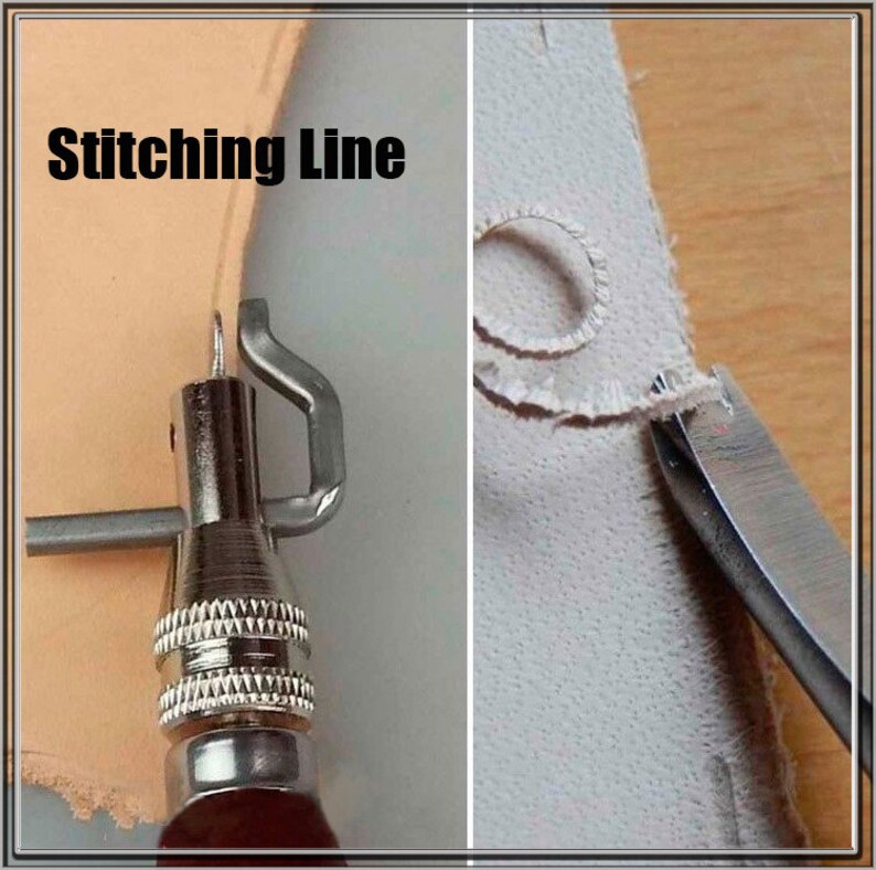 5 in 1 Wood Handle Leather Craft Edge Stitching image 2