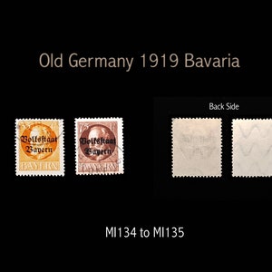 1919 Old Germany Stamp Set, 2 pieces Bavaria - Good condition- Used - Rare