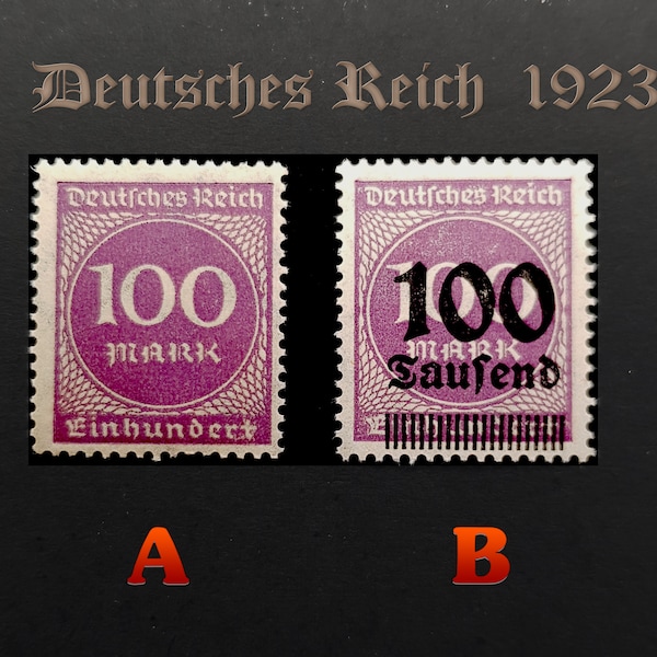 German Empire - Deutsches Reich - 1923 - 100 marks - MI268 - Unused - Weimar Republic and MI289 overprint 100 Tausend