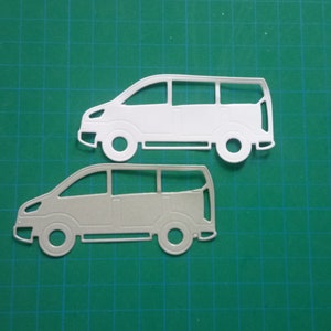 Car, minibus, family car, die-cut parts, paper, cardstock, card decoration, scrapbooking, crafts, choice of colors