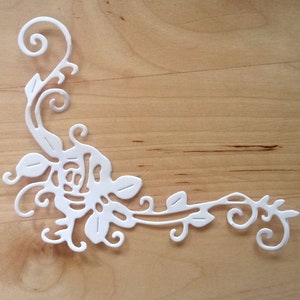 Rose tendril corner die-cuts photo card cardboard card paper card decoration card topper scrapbooking craft color choice