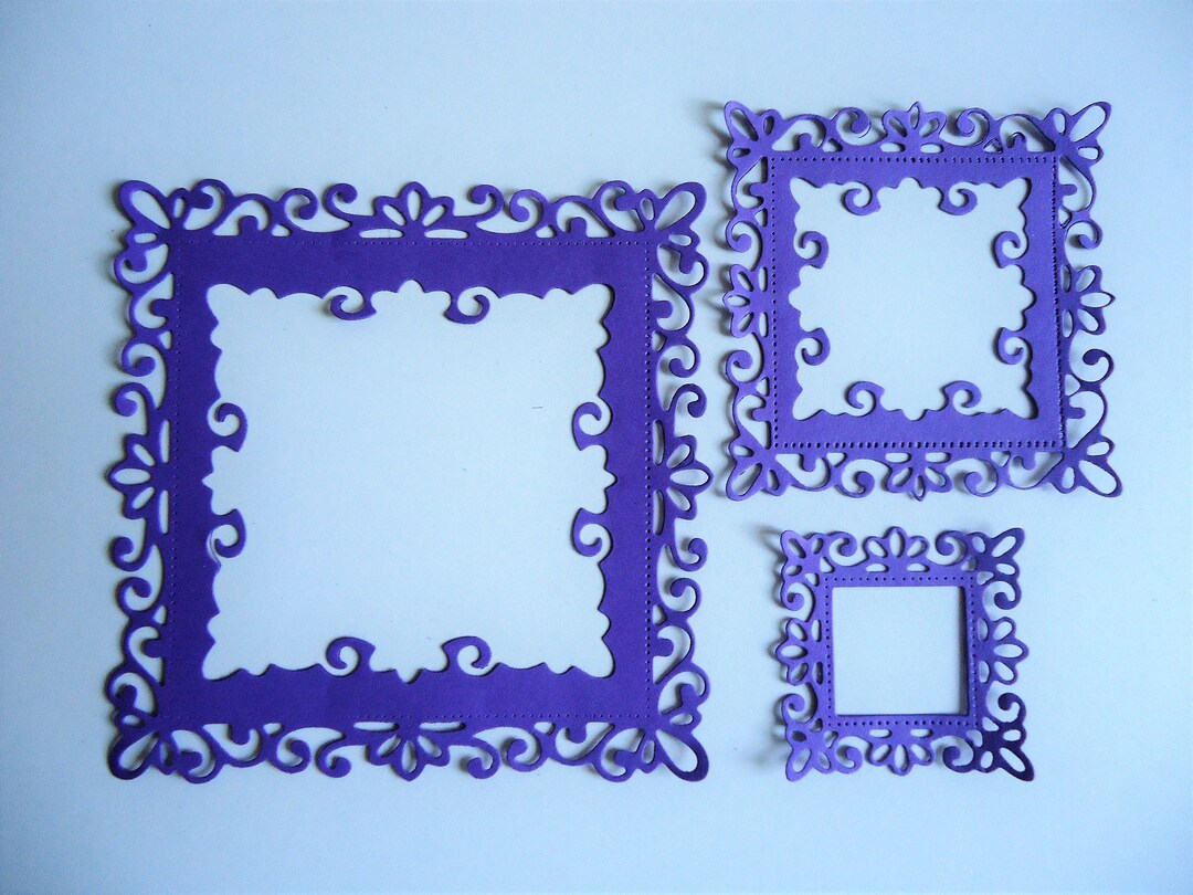 frame-as-a-square-3-piece-punched-parts-paper-cardboard-etsy
