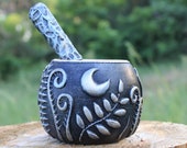 Forest witch Mortar and pestle wood