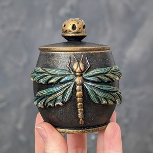 salt cellar, dragonfly home decor, Pinch pot, dragonfly kitchen, Forest witch kitchen decor