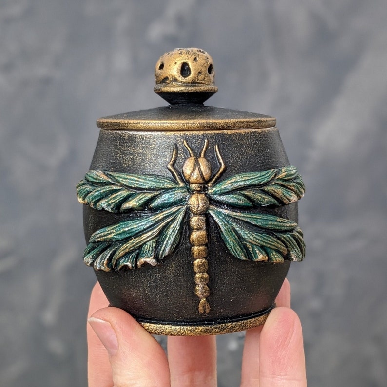 salt cellar, dragonfly home decor, Pinch pot, dragonfly kitchen, Forest witch kitchen decor