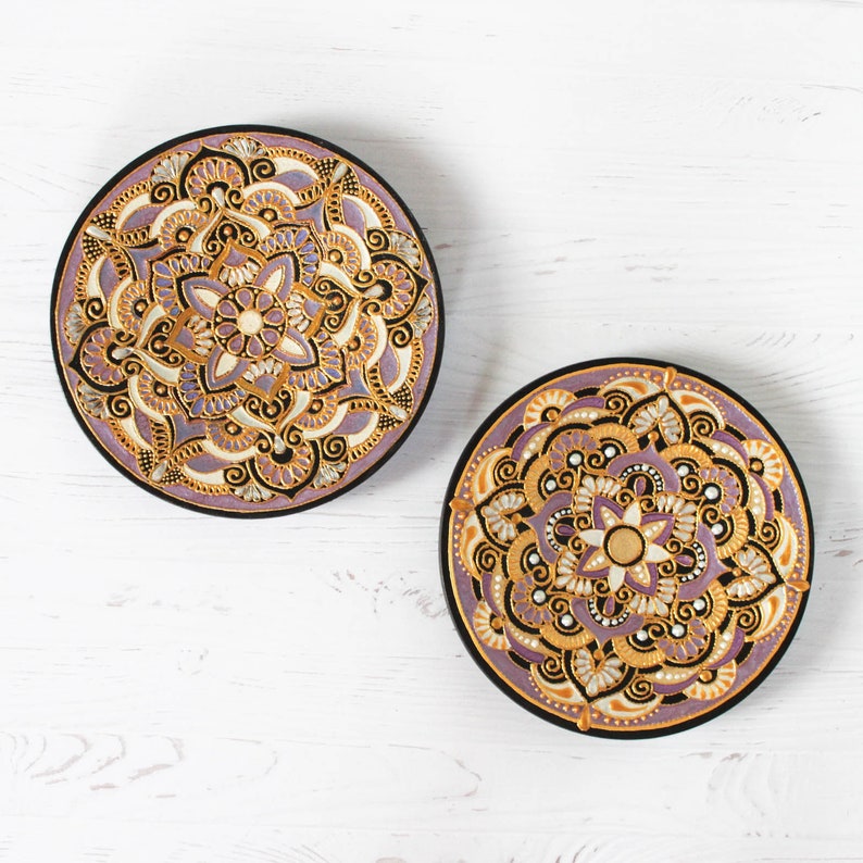 Rose Gold Decorative Plate Sets For Hanging Bohemian Chic Etsy