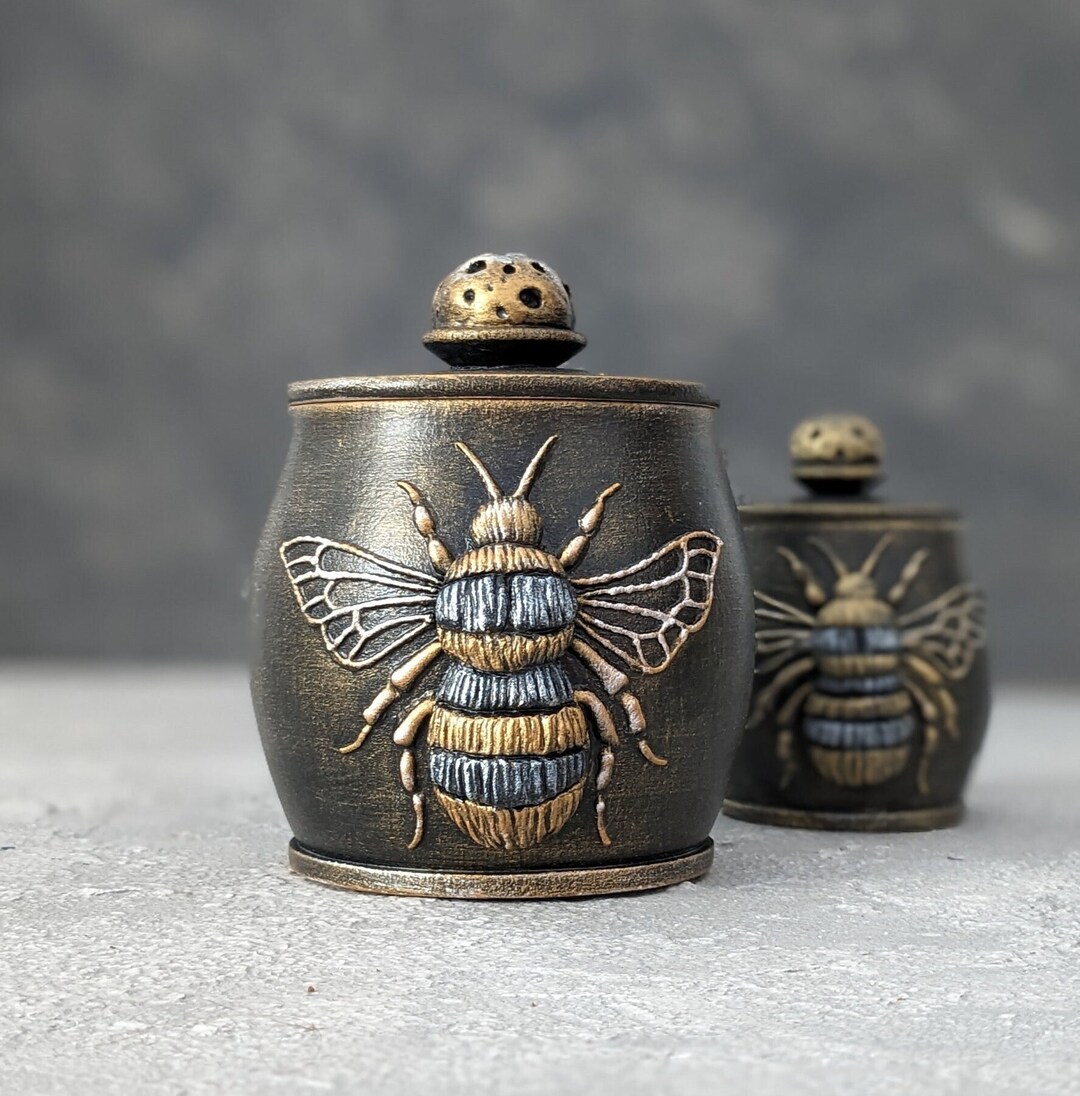Bee Sugar Bowl With Lid / Wood Canister / Wooden Container / Beekeeper ...