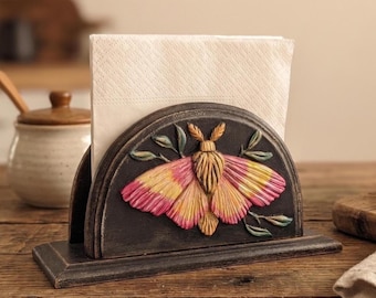 Rosy maple moth Napkin holder for table