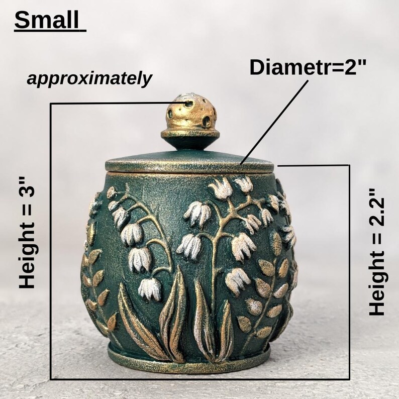 Lily of the valley flowers Pinch pot Salt cellar Wooden salt holder Forest witch kitchen decor
