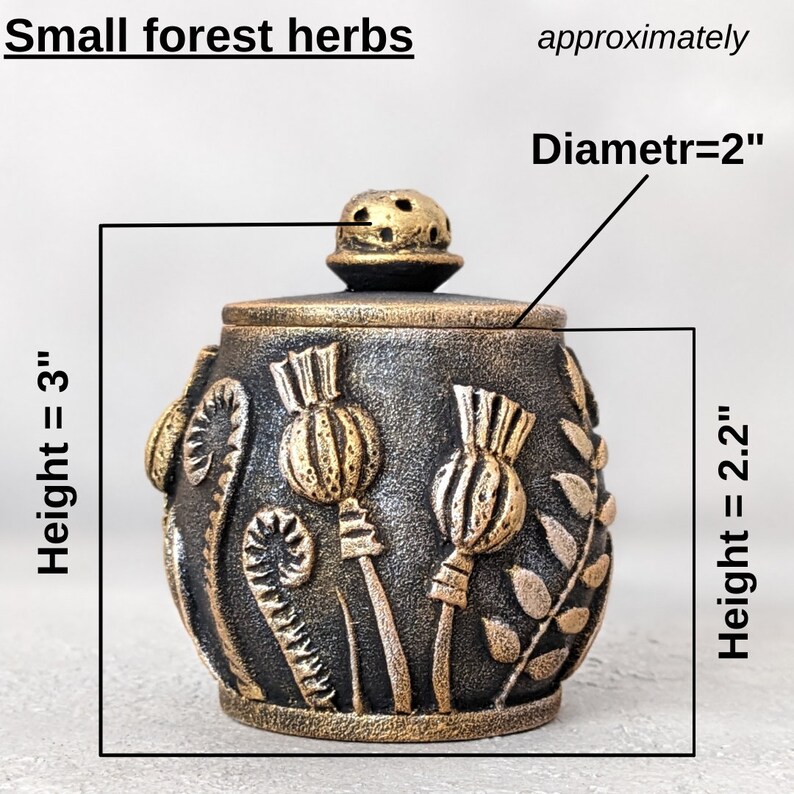 Gold Amanita mushroom kitchen canister Salt cellar with lid Wooden container Forest witch salt keeper