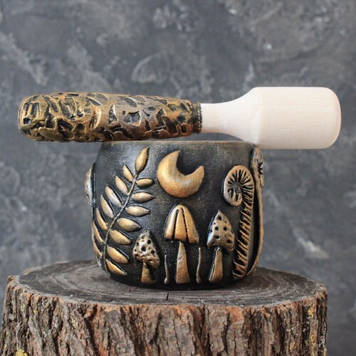 Large Mortar and Pestle Set Made From Walnut Cherry or Pecan Etsy