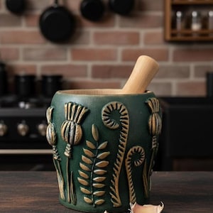 Forest Witch Mortar and Pestle: Wood Herb Grinder