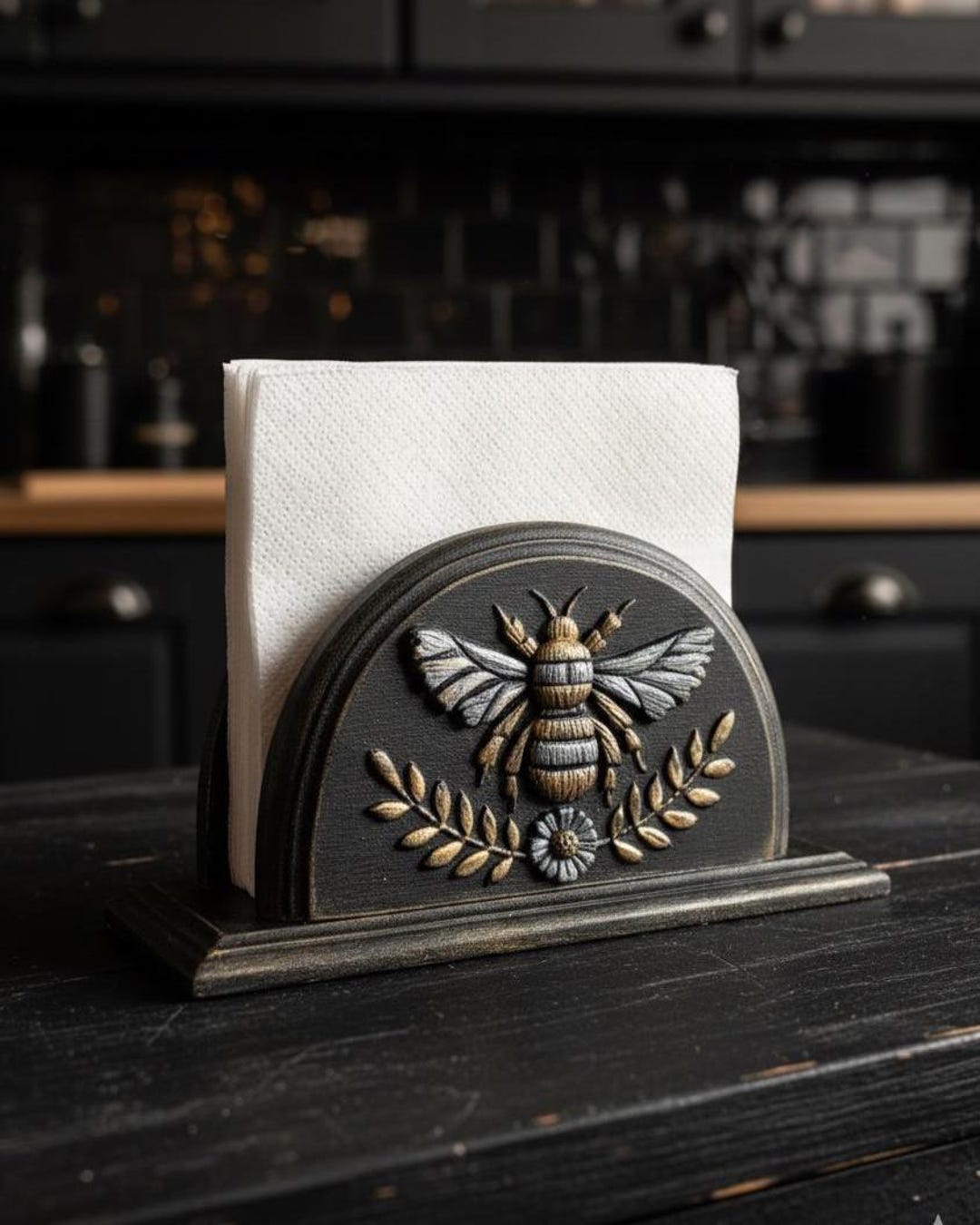 Cottagecore bee napkin holder for table Mail organizer desk Bee keeper gift