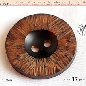 1 old perfect horn button from 1940/50 - handmade - great unique design, can be used on both sides - ø approx. 37 mm - No. A-961