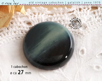 1 old fine vintage cabochon - anno 1970 - Galalith resin - dark blue - ø approx. 27 mm + approx. 5 mm high - No. 2293