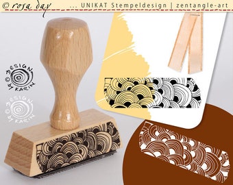 No. 1063 | 1 TapeStempel - Zentangle stijl met houten handvat - unieke