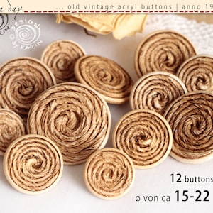 12 old vintage buttons anno 1960/70 - light plastic - great design - ø of about 15-22 mm - No X-2282