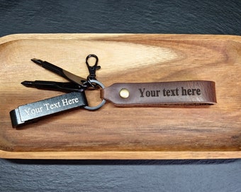 Personalised Bottle opener Keyring with screwdriver set - Leather Keyring - Fathers Day Gift