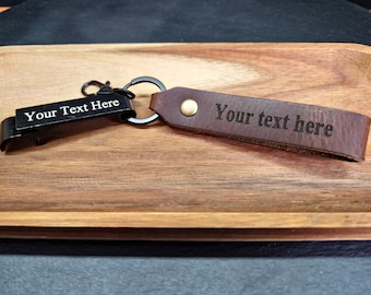 Personalized Leather Bottle Opener Keyring: Engraved Gift