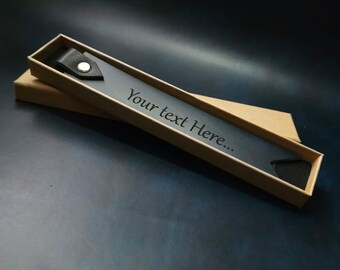 Blue Leather Bookmark | Free Personalization | Leather Gift - Full Grain Walpier Buttero