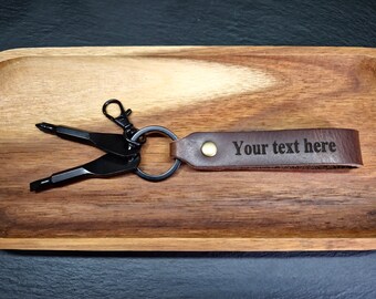 Personalised Screwdriver set Keyring - Leather Keyring - Fathers Day Gift