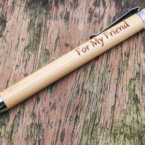 Personalised Bamboo Pen, Engraved Pen,  Gift for Anniversary, Wedding, Birthday, Corporate, Free Personalisation - Stocking Filler