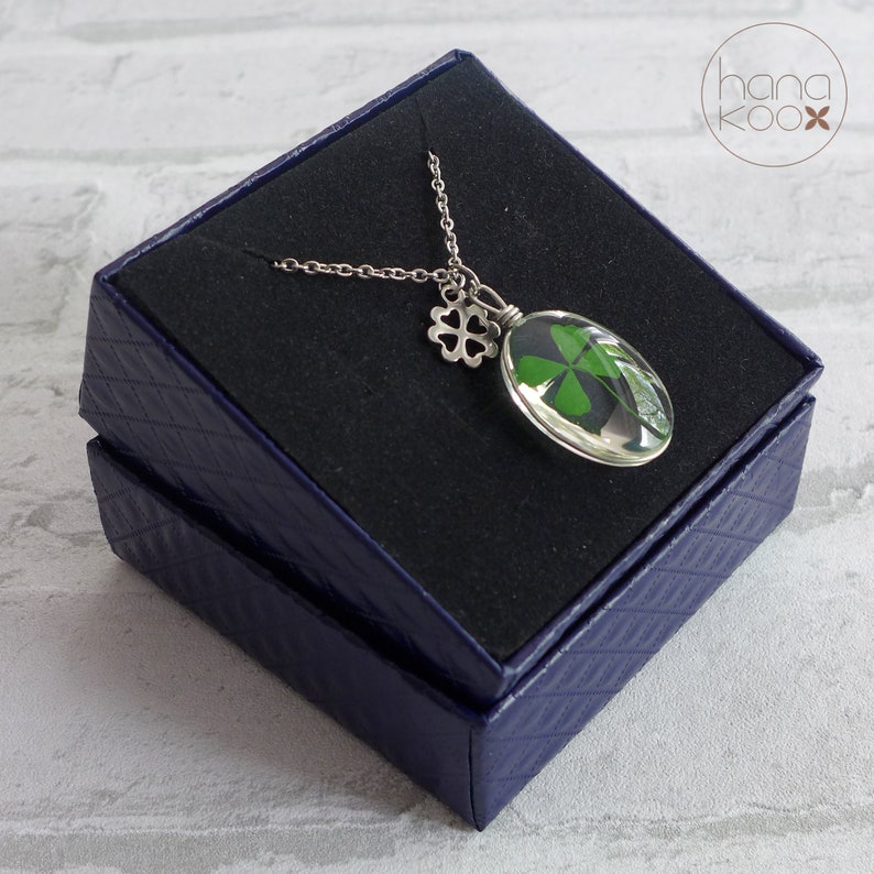 Real Shamrock Glass Chain-stainless Steel
