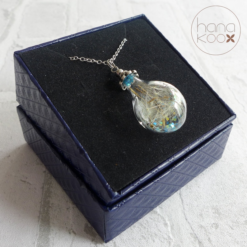 Real flower glass bottle necklace-925 silver