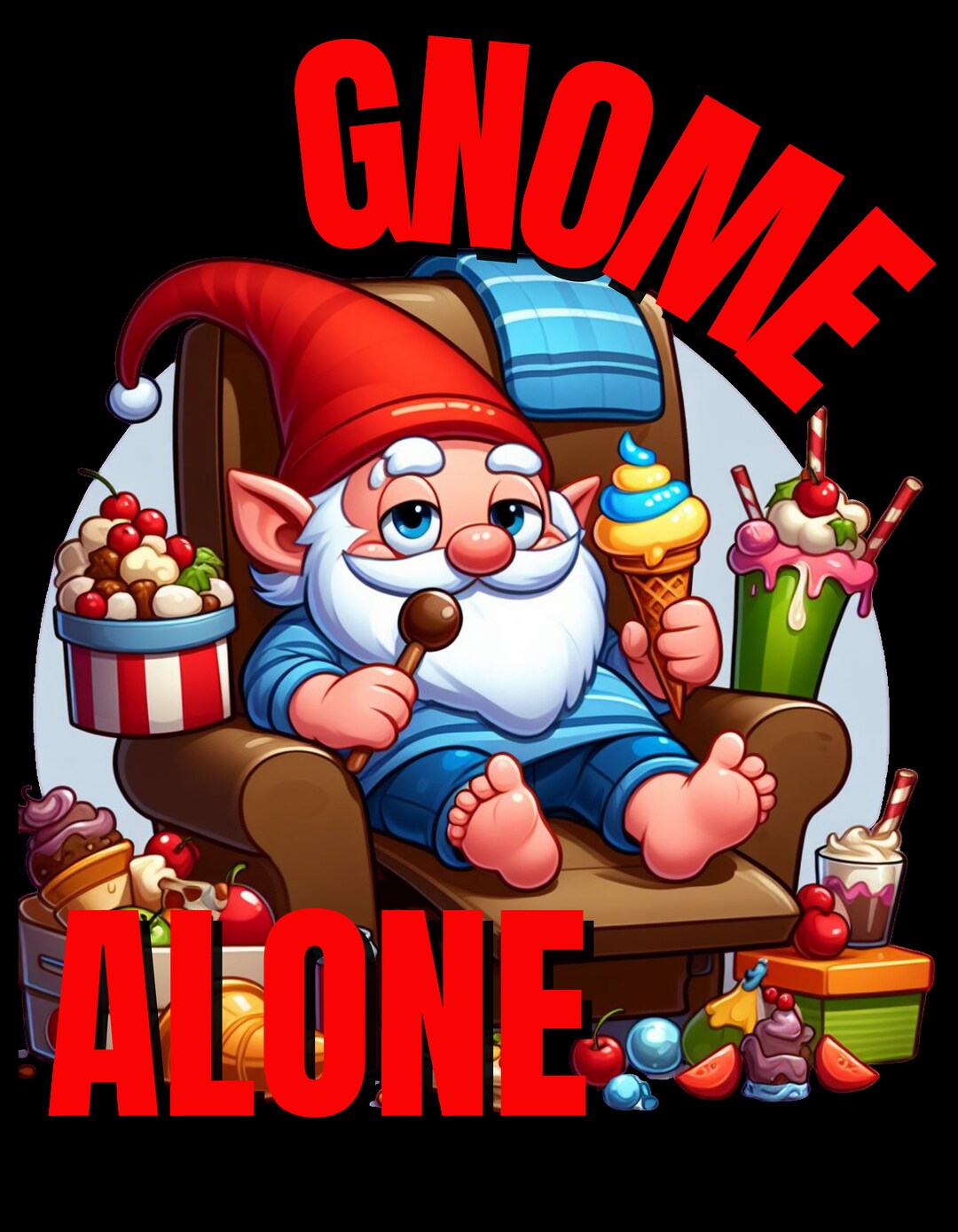 Gnome Alone PNG INSTANT DOWNLOAD Etsy