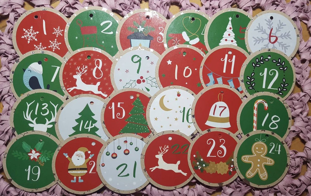 Sticker Advent Calendar Advent Calendar Numbers Pendants Etsy