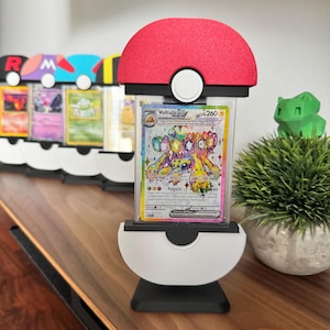 Pokemon TCG Kartenhalter im Pokeball-Look, Ständer für PSA/CGC/Beckett, Pokemon Karten, Sammelkarten