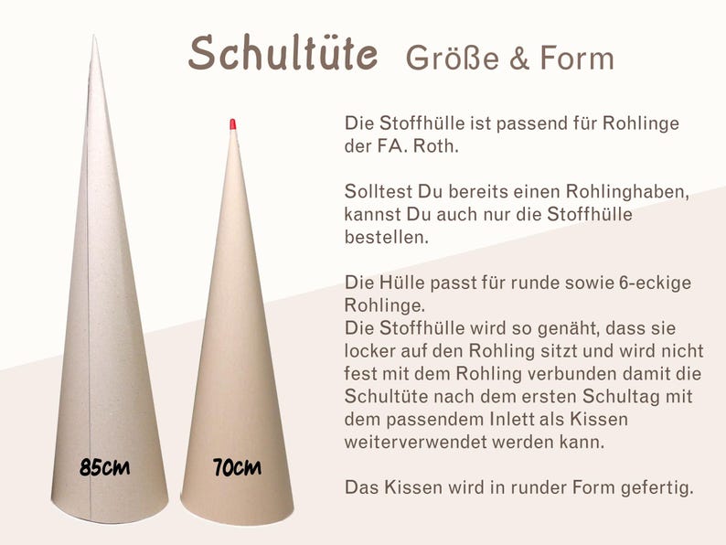 School cone Popstar made of fabric with name Zuckertüte 70 cm or 85 cm girls image 6