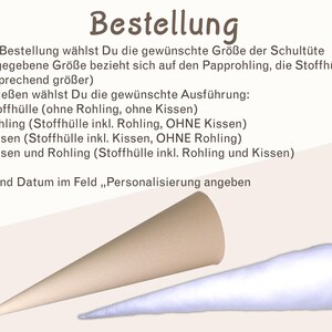 School cone Popstar made of fabric with name Zuckertüte 70 cm or 85 cm girls image 5