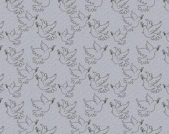 Viscose Paloma by Cherry Picking, Pigeon, Dove of Peace grey - swafing