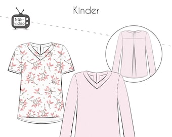 Papierschnittmuster Fadenkäfer - Bluse Elena Kinder